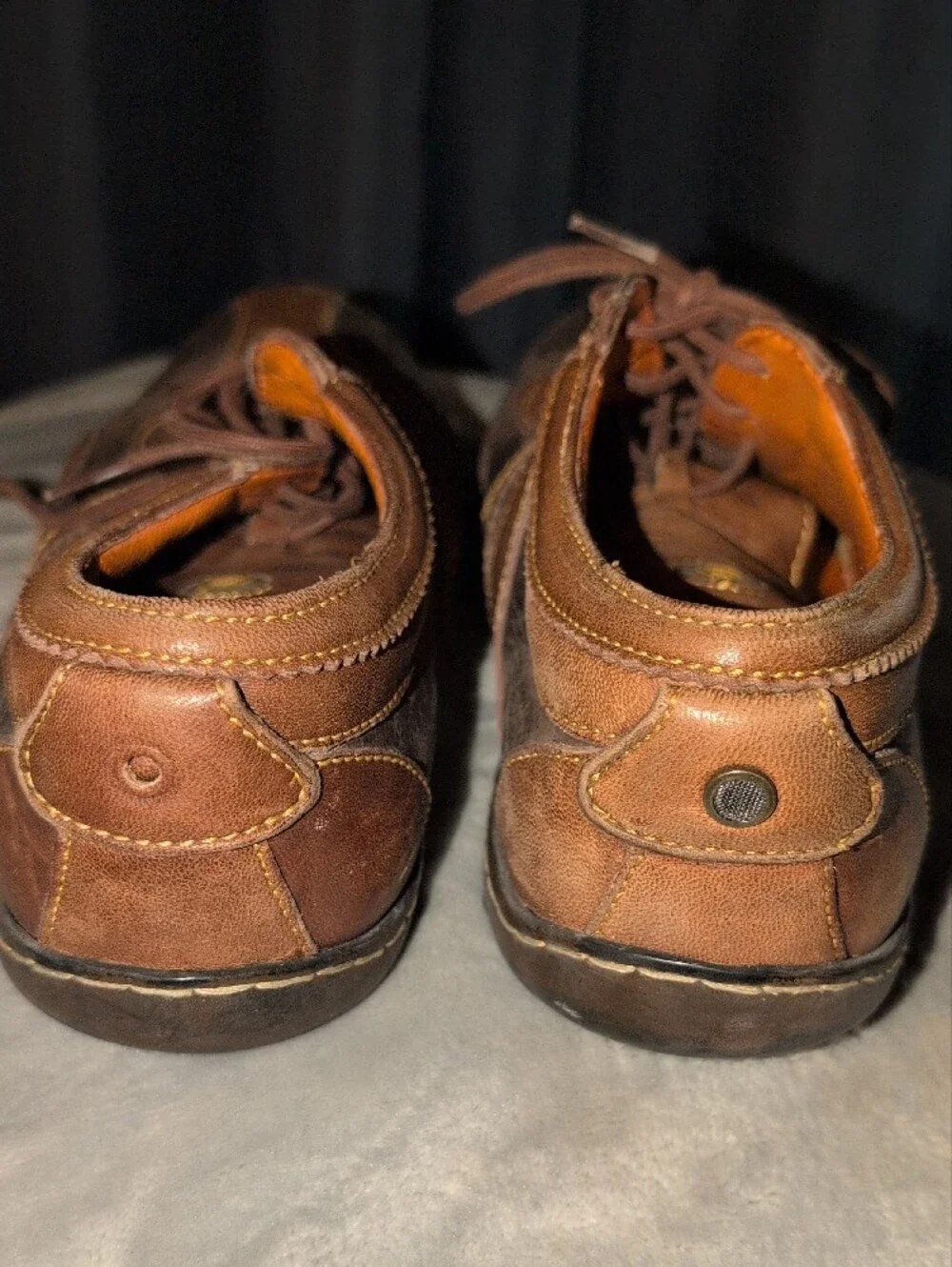 Born Men's Brown Leather Lace-Up Slip-On Loafers